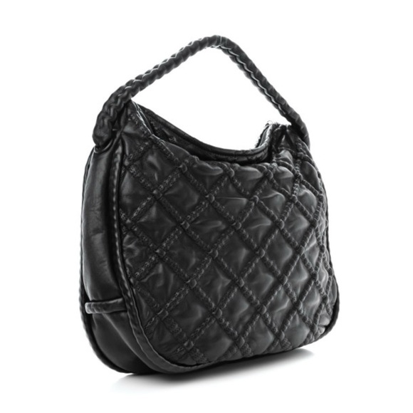 CHANEL Large Quilted Lambskin Hobo Black - Picture 3 of 11